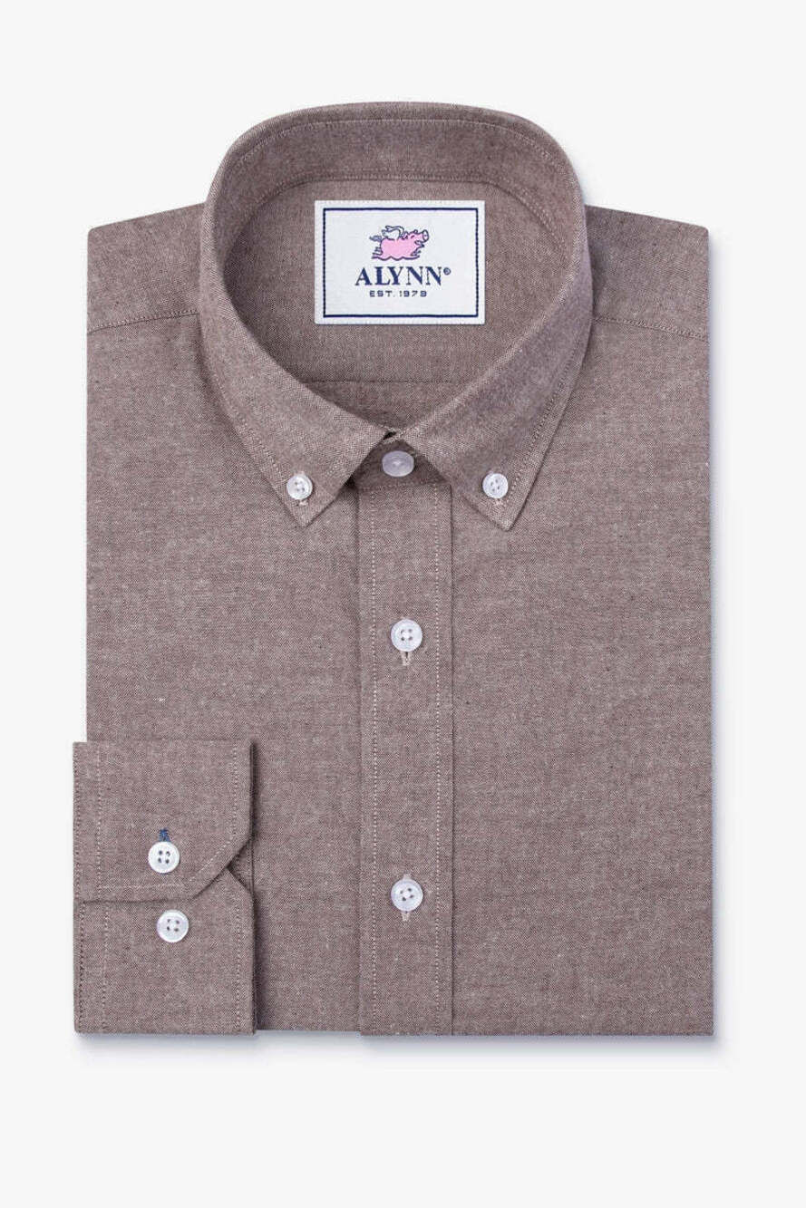 Alynn Brown Chambray Slightly Brushed Slim Fit Shirt/29138